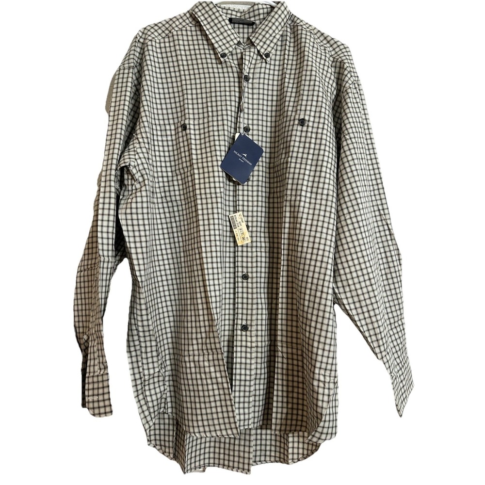 Hickey Freeman Sport Mens Long Sleeve Button Down Dress Shirt Plaid NWT Medium